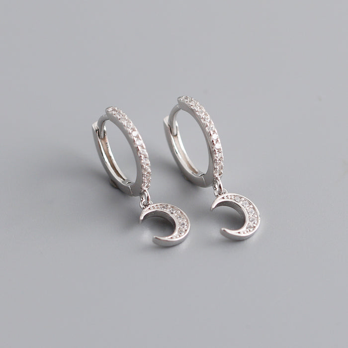 Moon Zirconia Hoops