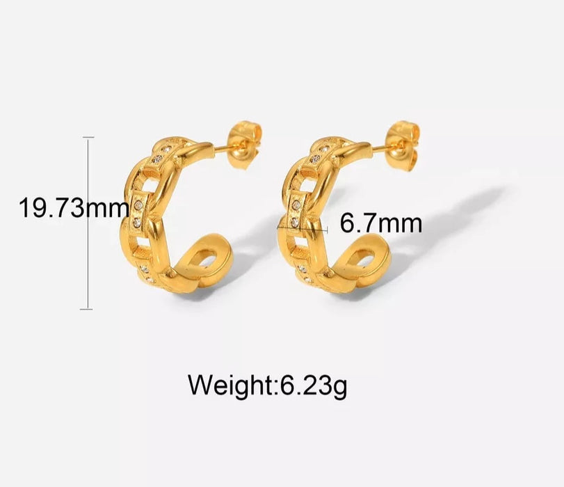 Chain Zirconia Hoops