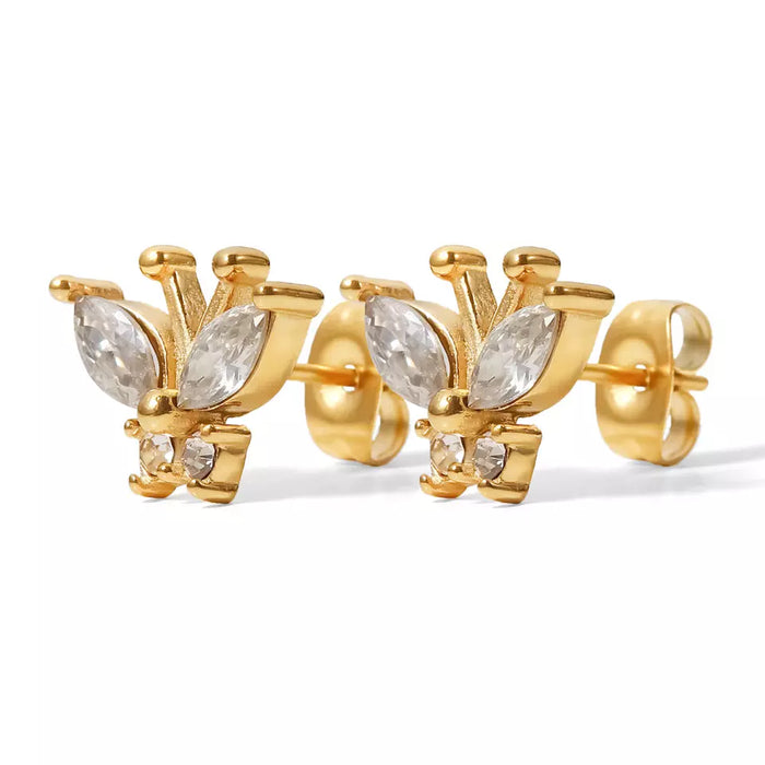 Noir Butterfly Zirconia Studs